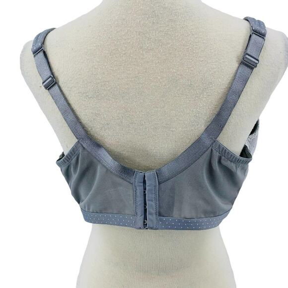 Lane Bryant Cacique Grey White Polka Dot Full Coverage Lace 42DDD - Picture 3 of 8